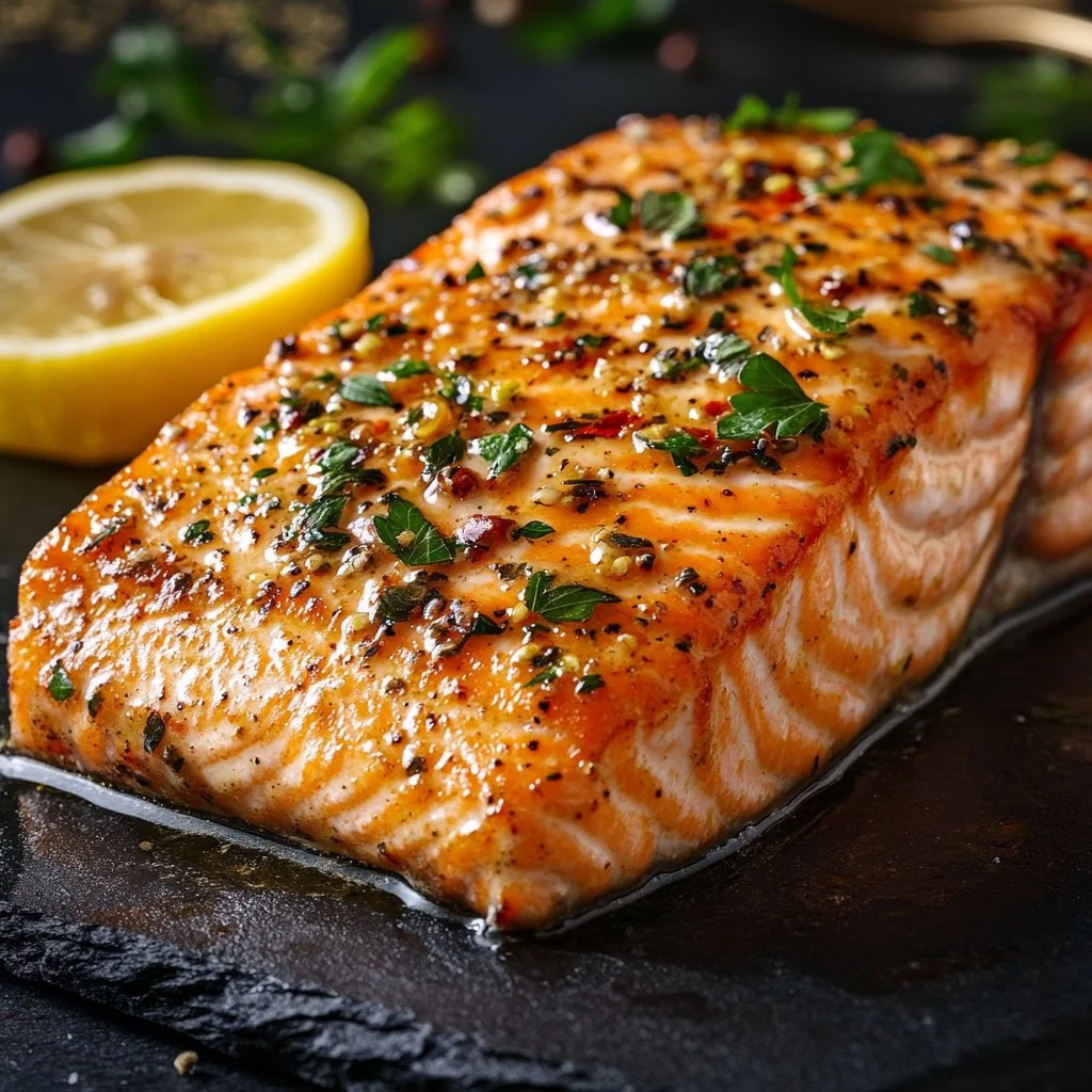Delicious Texas Roadhouse style salmon recipe on a plate