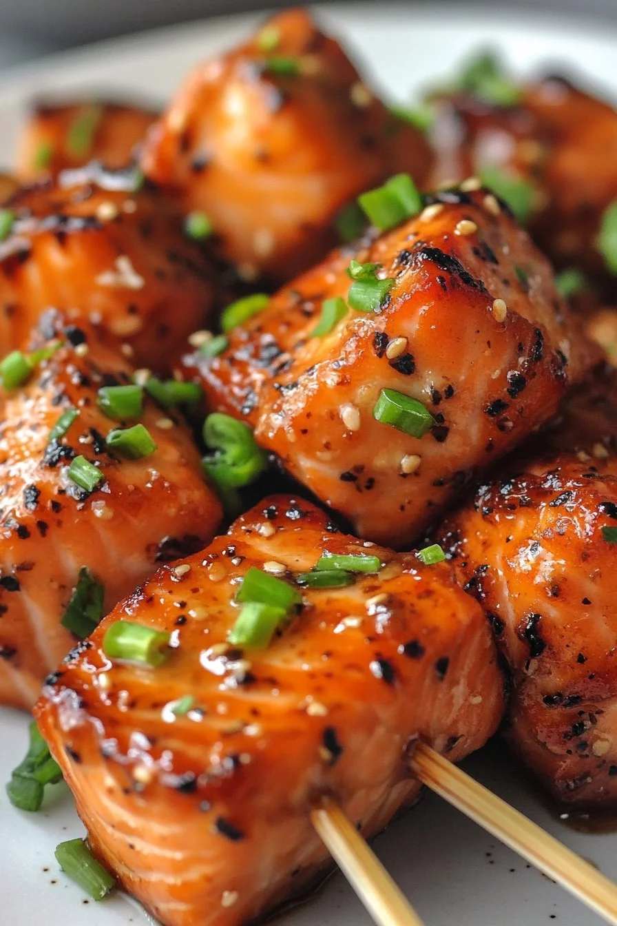Honey Garlic Salmon Bites