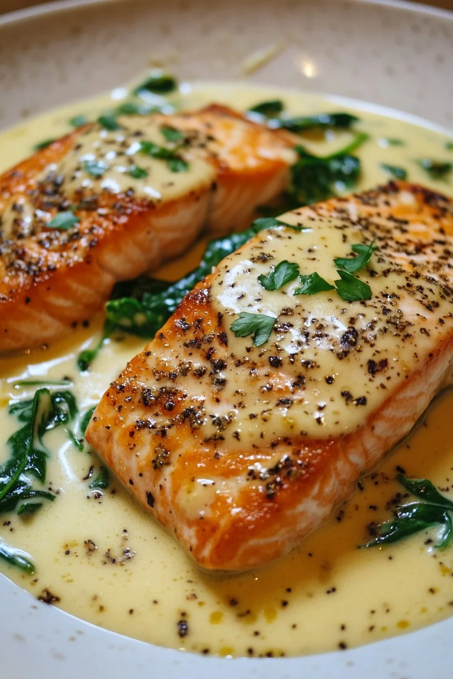 Easy Creamy Salmon Florentine