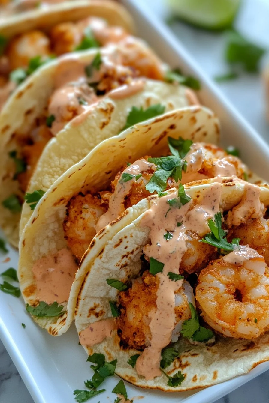 Air Fryer Bang Bang Shrimp Tacos
