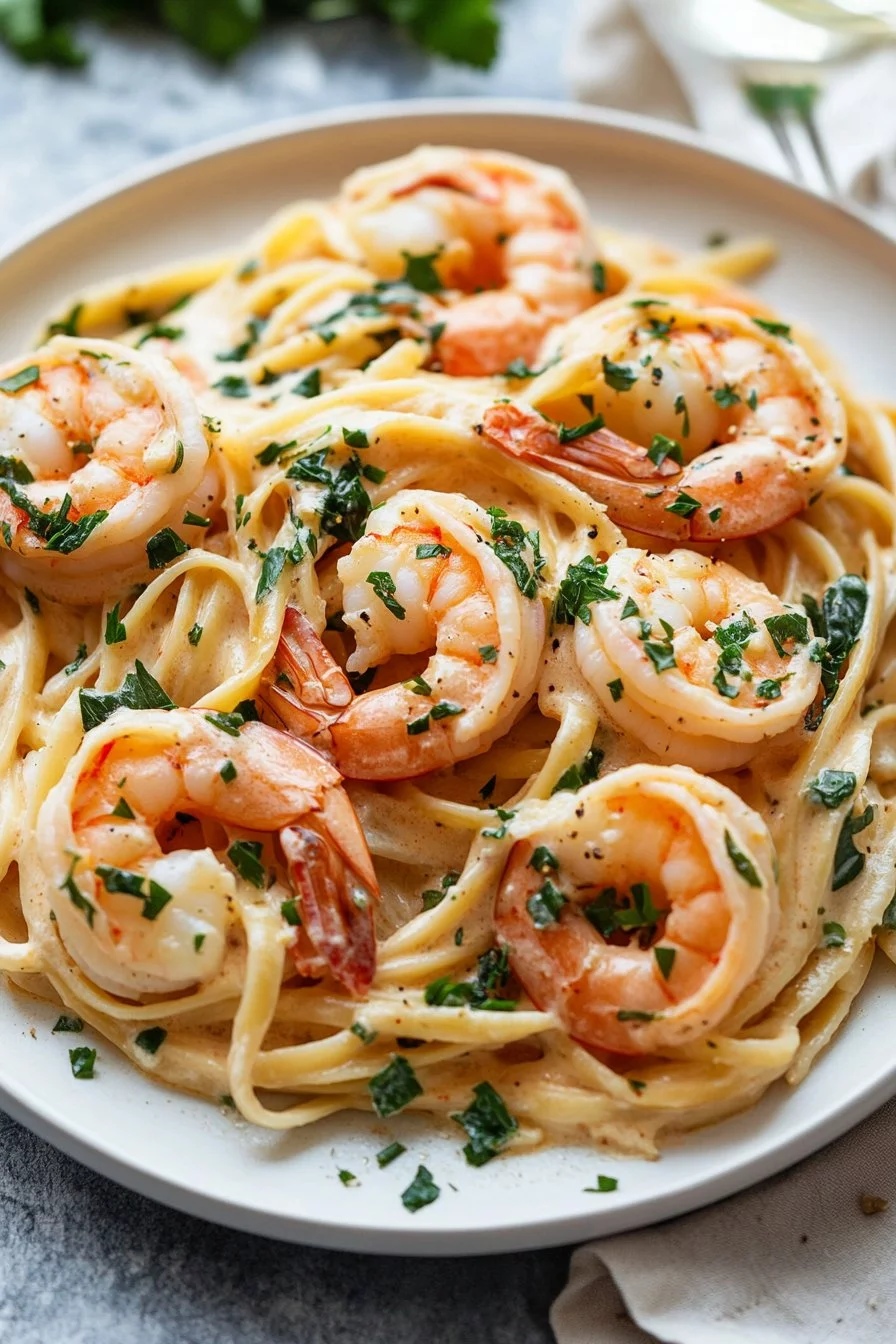 Creamy Tuscan Shrimp Linguine
