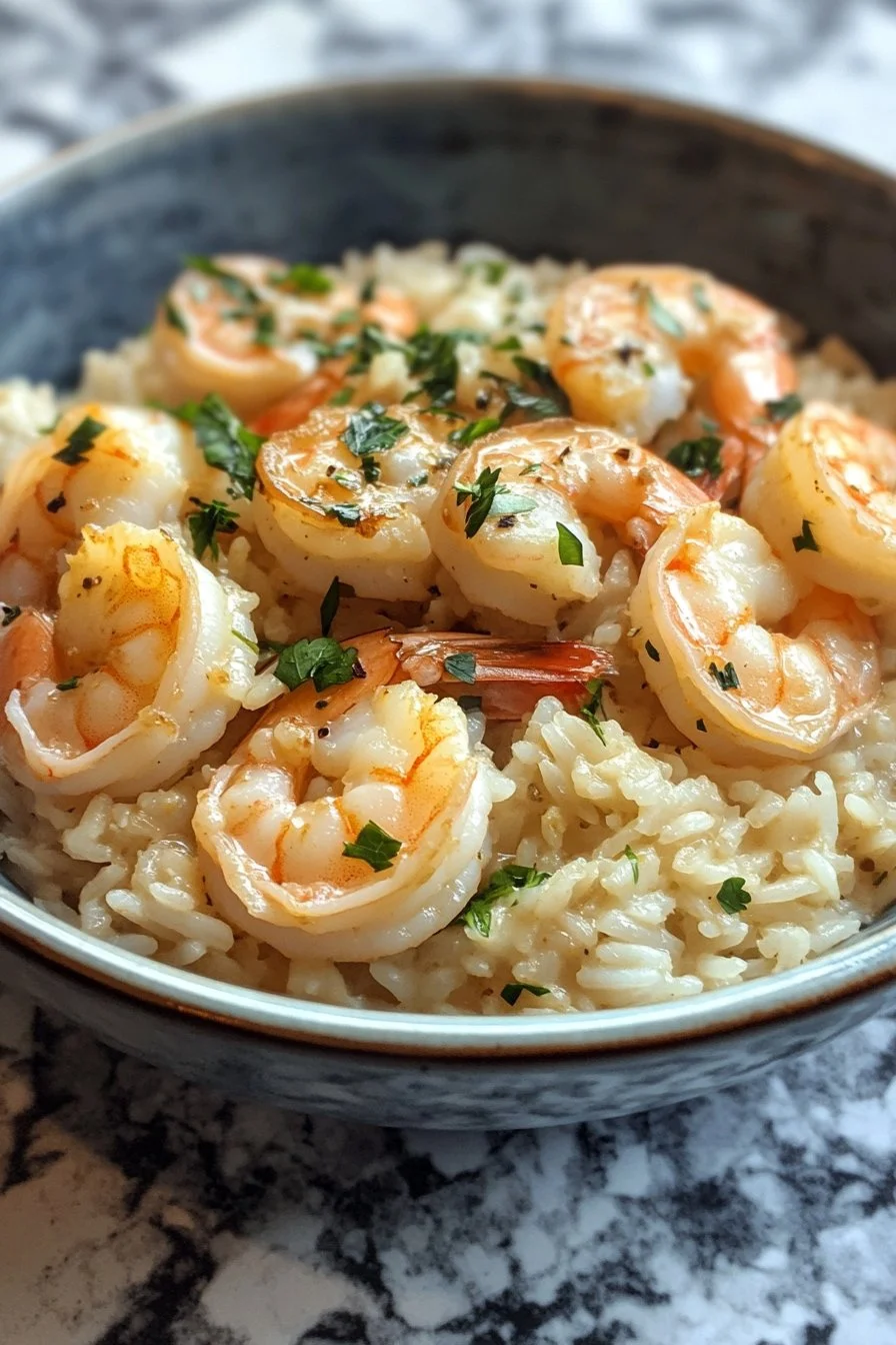 Creamy Garlic Butter Shrimp with Rice: A Quick and Comforting One-Pan Meal