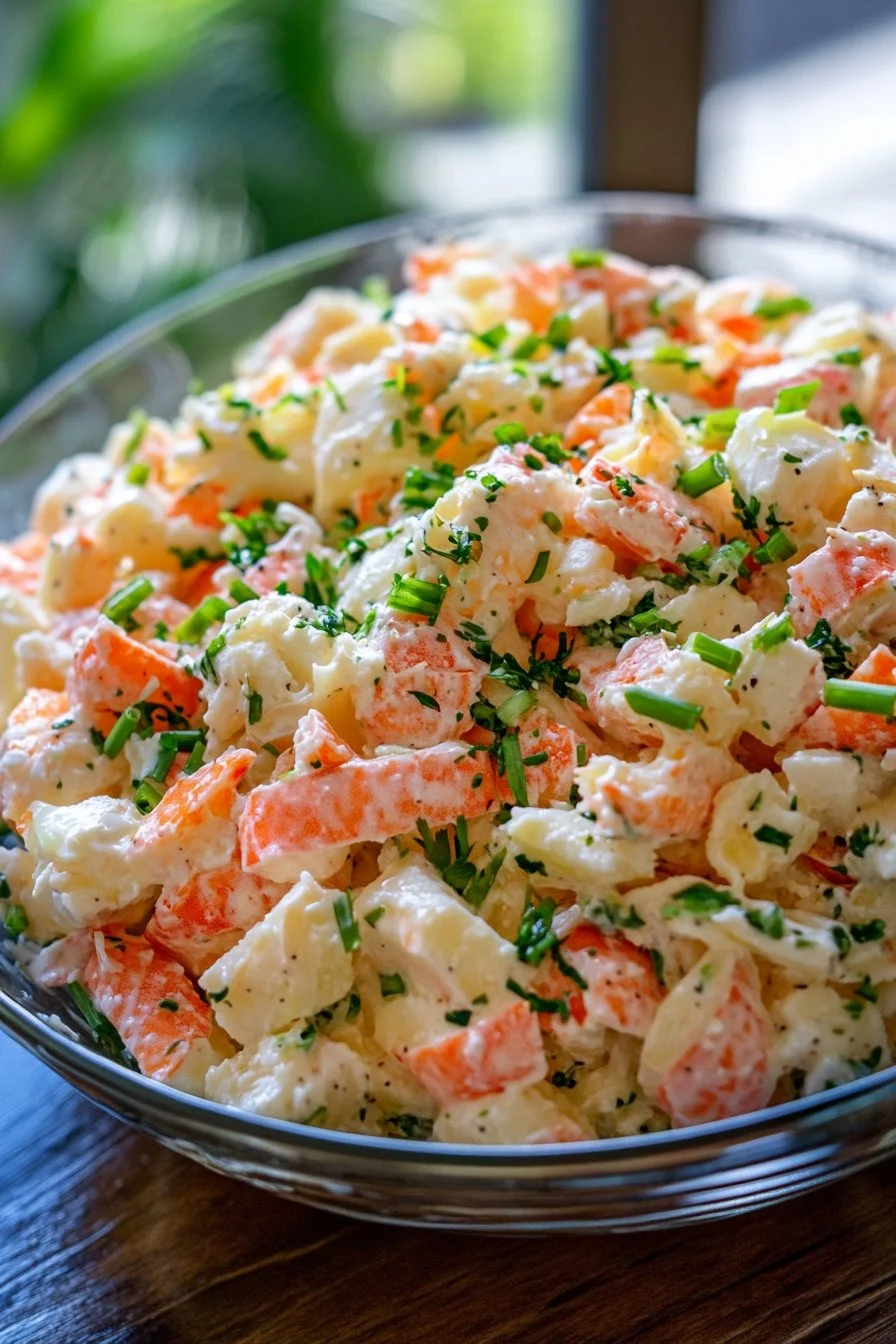 Island Crab Salad: An Inexpensive, Delicious Way to Enjoy the Classic Seafood Salad Hawaiian Style.