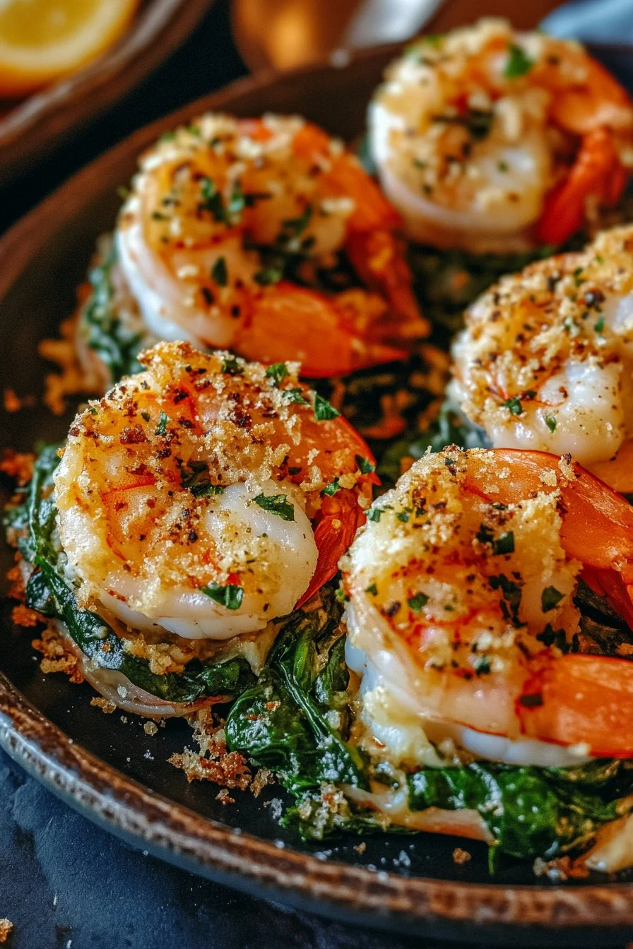 This Spinach & Artichoke stuffed shrimp is a CROWD pleaser!