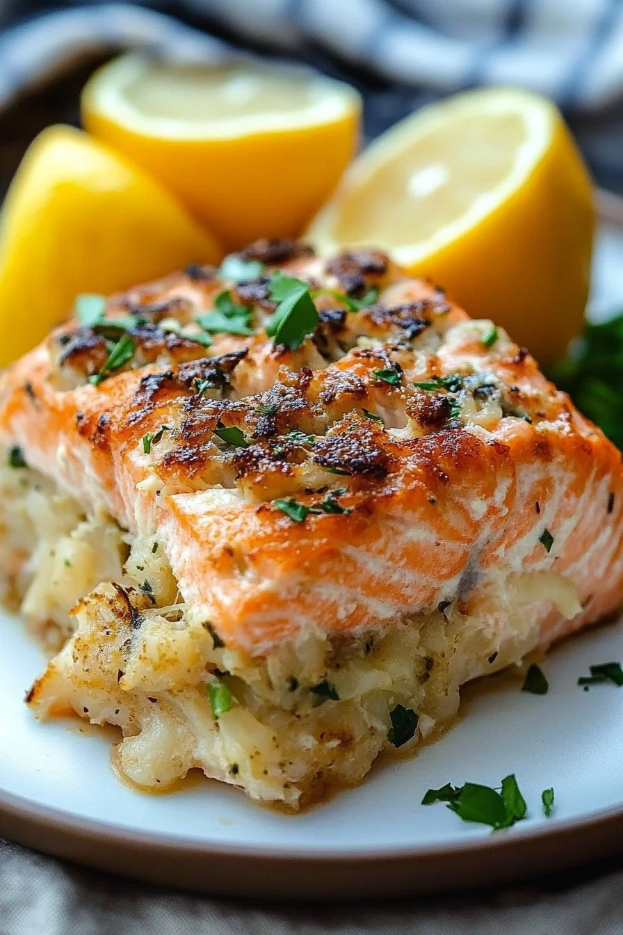 Crab-Stuffed Salmon