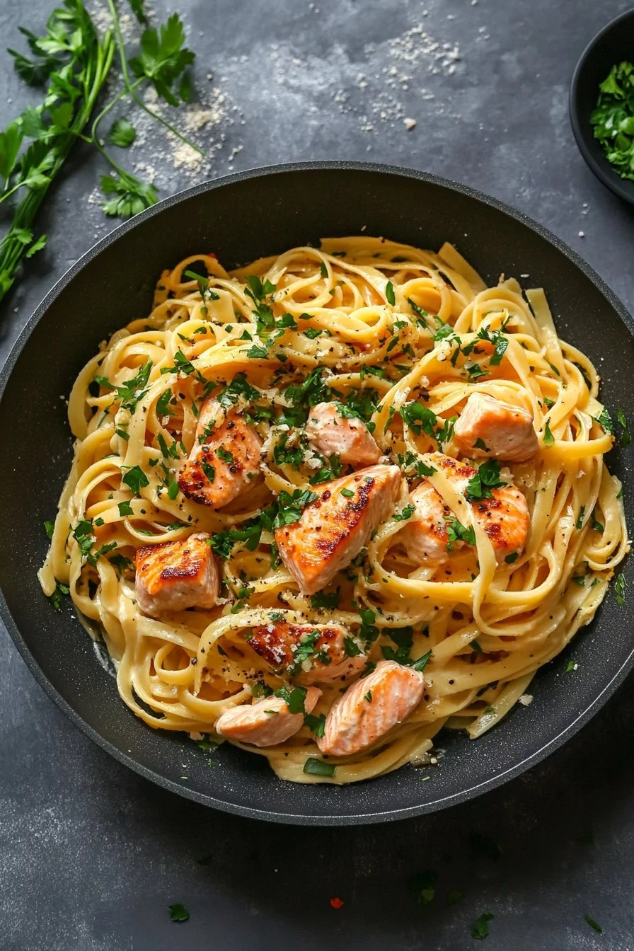 One Pot Creamy Salmon Pasta