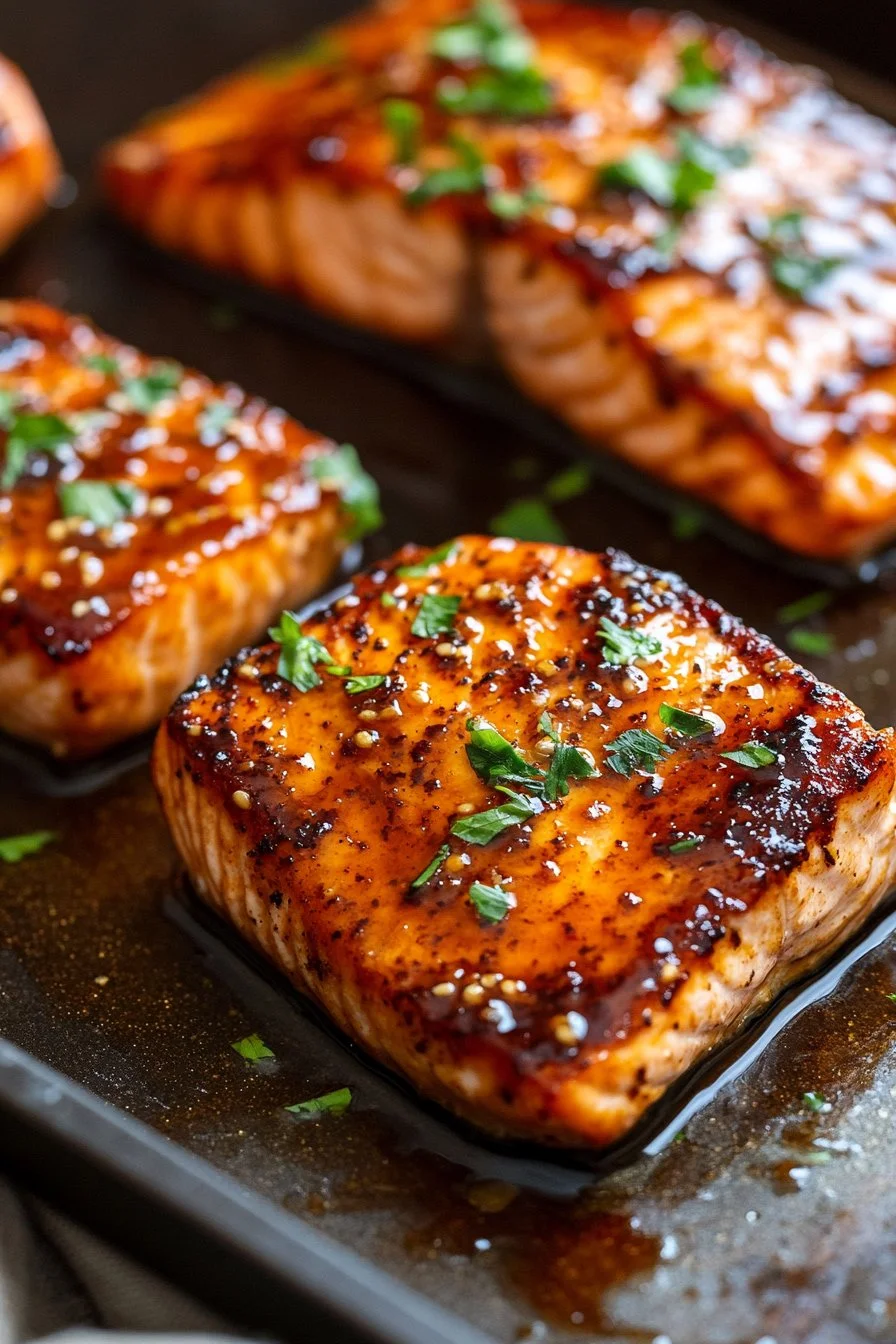 Easy Crispy Honey Garlic Glazed Salmon Recipe