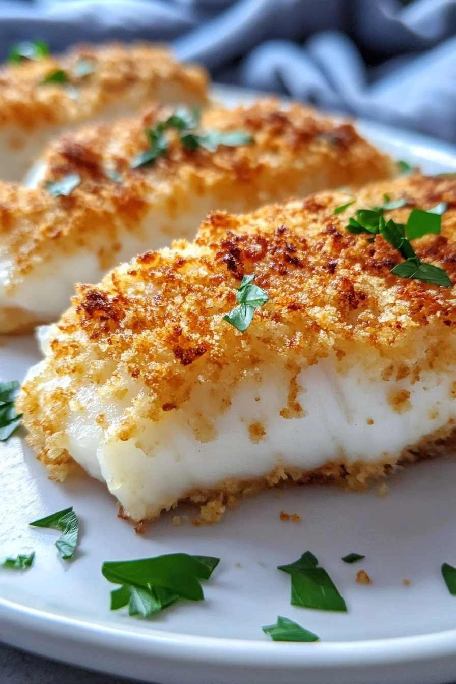 Mayonnaise and Panko Crusted Baked Fish