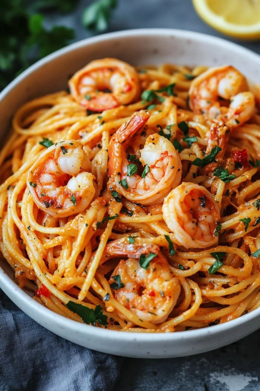 Easy Bang Bang Shrimp Pasta