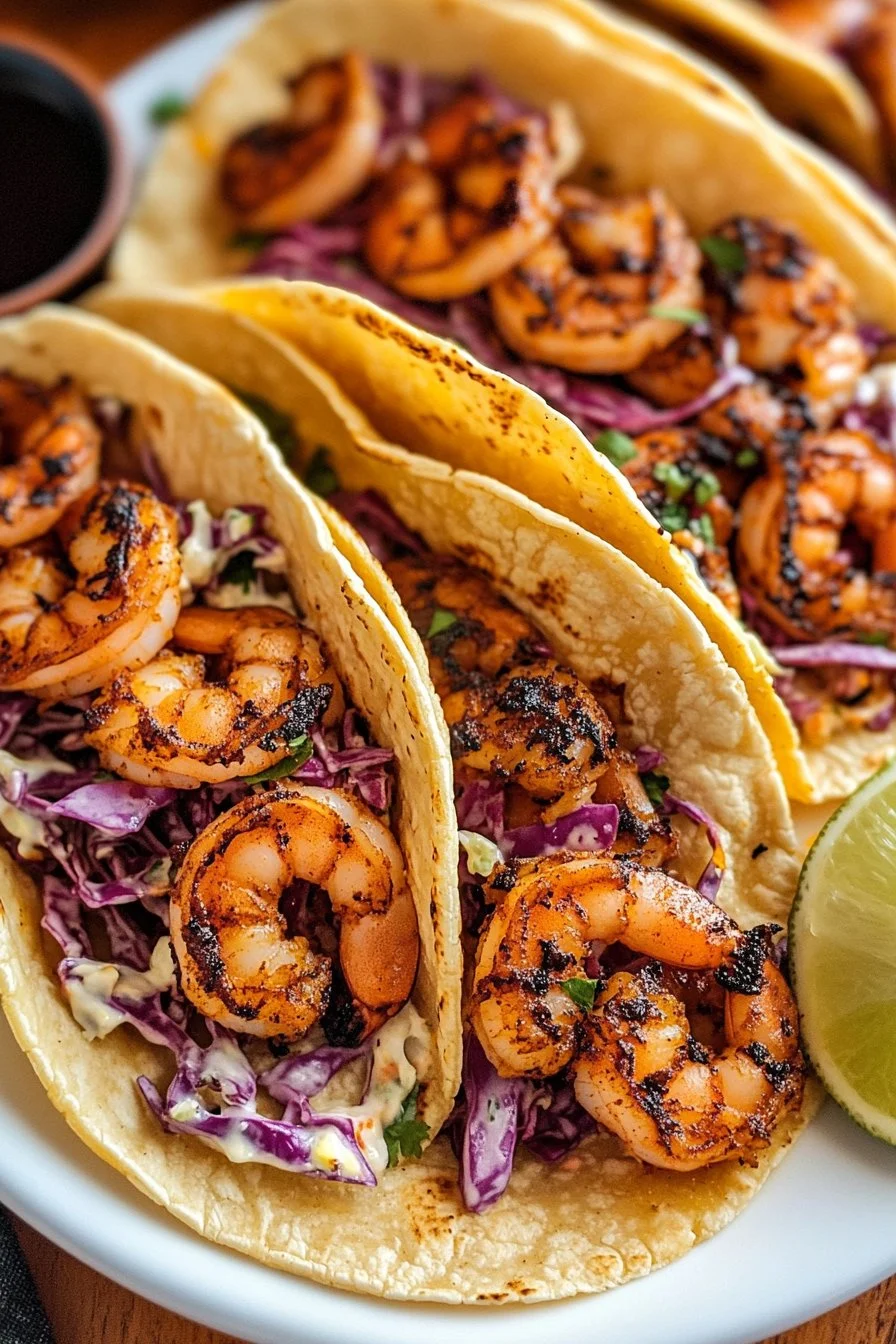 Blackened Shrimp Tacos with Slaw