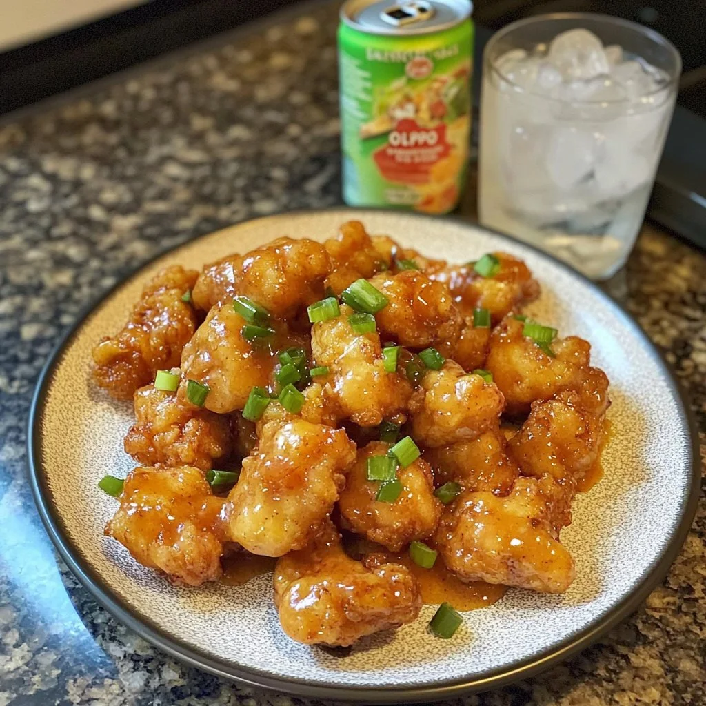 Plate of Bang Bang Shrimp topped with spicy sauce and garnishes