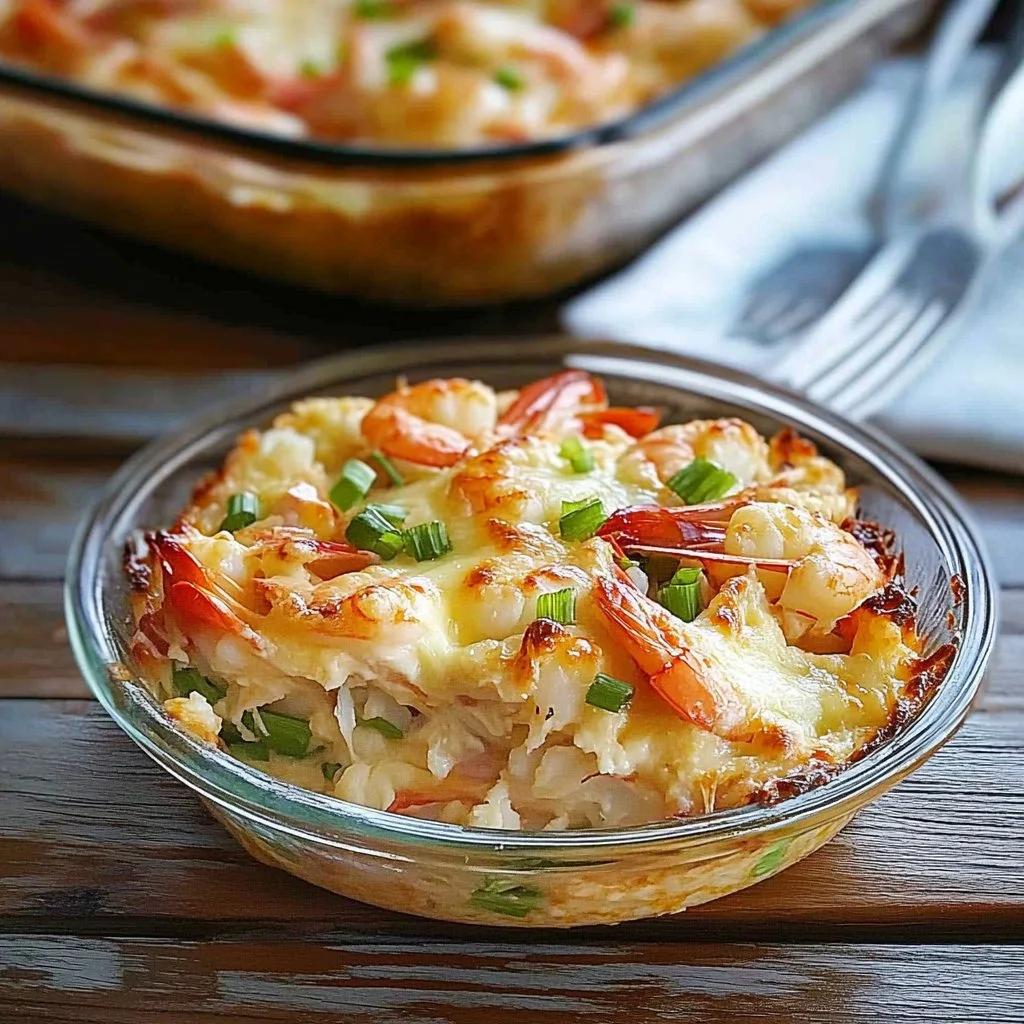 Delicious Chinese baked lobster and crab casserole dish