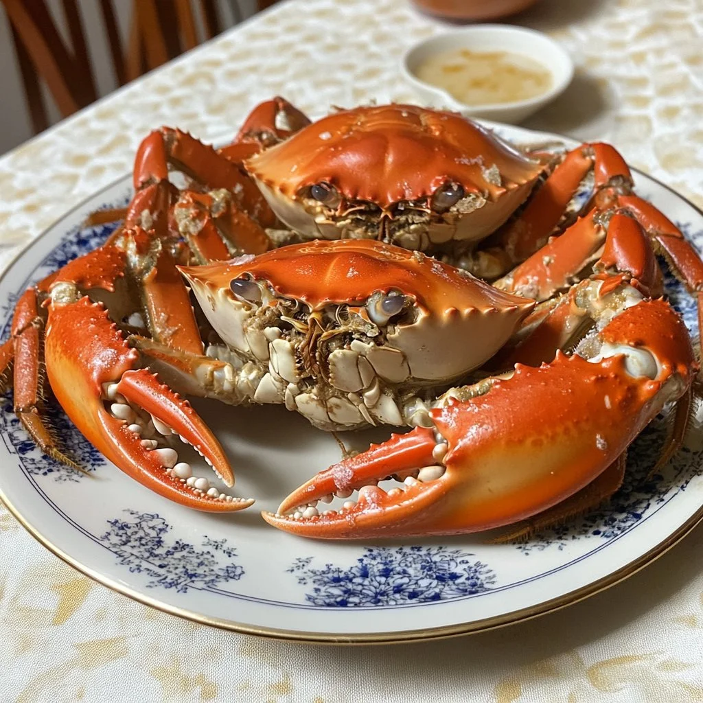 Crab Imperial served with cheese and breadcrumbs in a baked dish