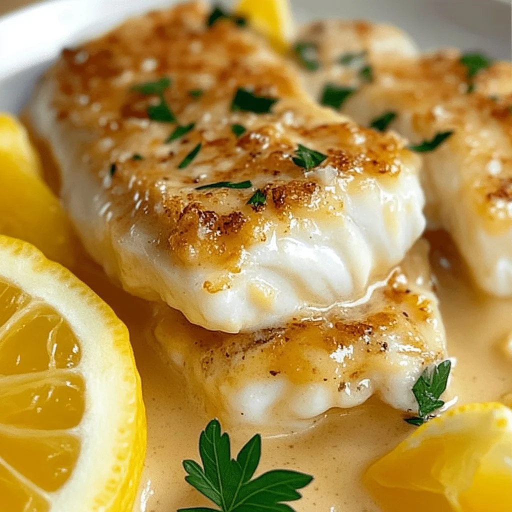 Flavorful baked cod with mayo and parmesan served on a plate.