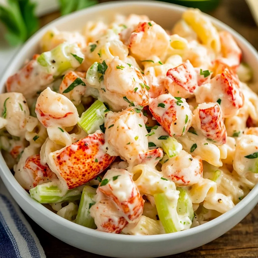 Gordon Ramsay's exquisite lobster salad served beautifully on a plate.
