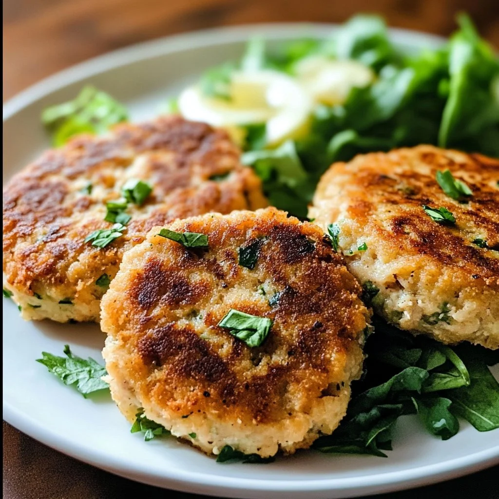 Gordon Ramsay’s delicious tuna cakes served with fresh garnish on a plate.