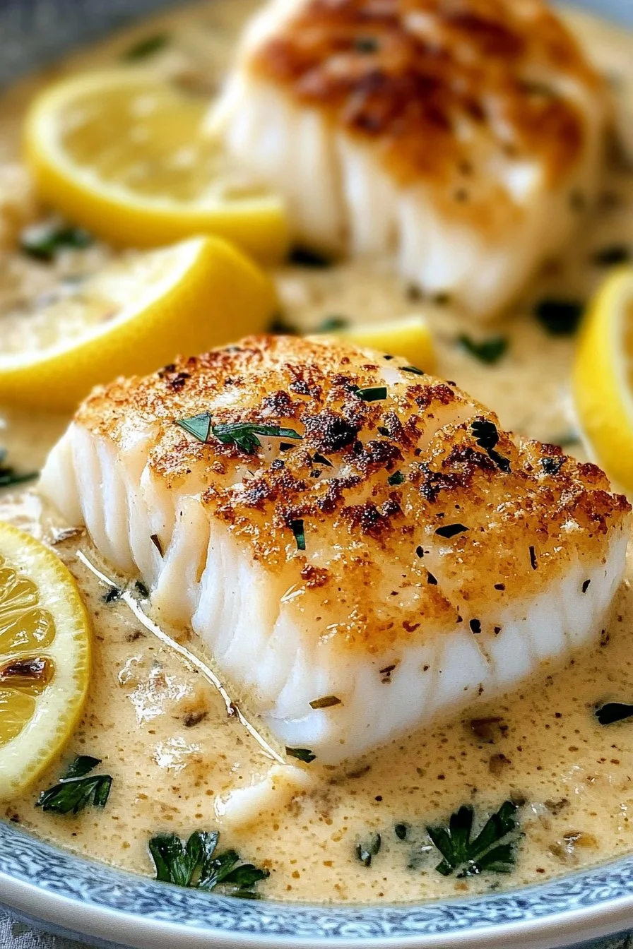Baked Cod in Coconut Lemon Cream Sauce for Busy Weeknights