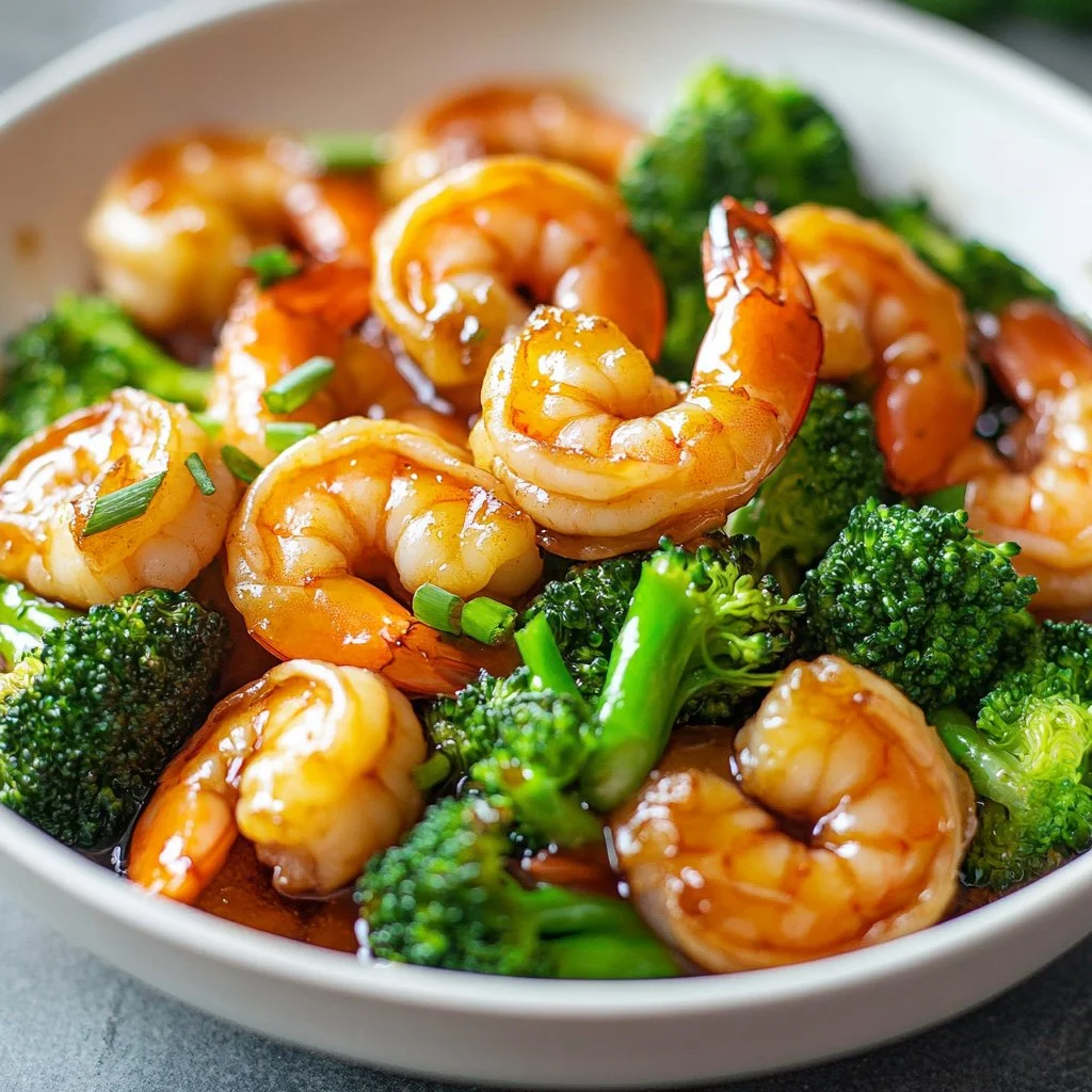 High-Protein Honey Garlic Shrimp dish with delicious glaze and vibrant colors.