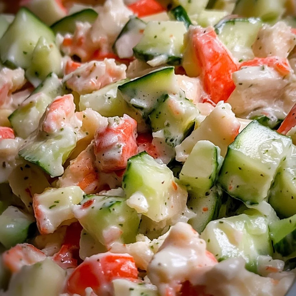Delicious Island Crab Salad served in a tropical setting