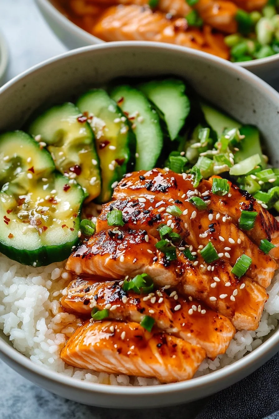 Honey Sriracha Salmon Bowls: A Sweet and Spicy Delight