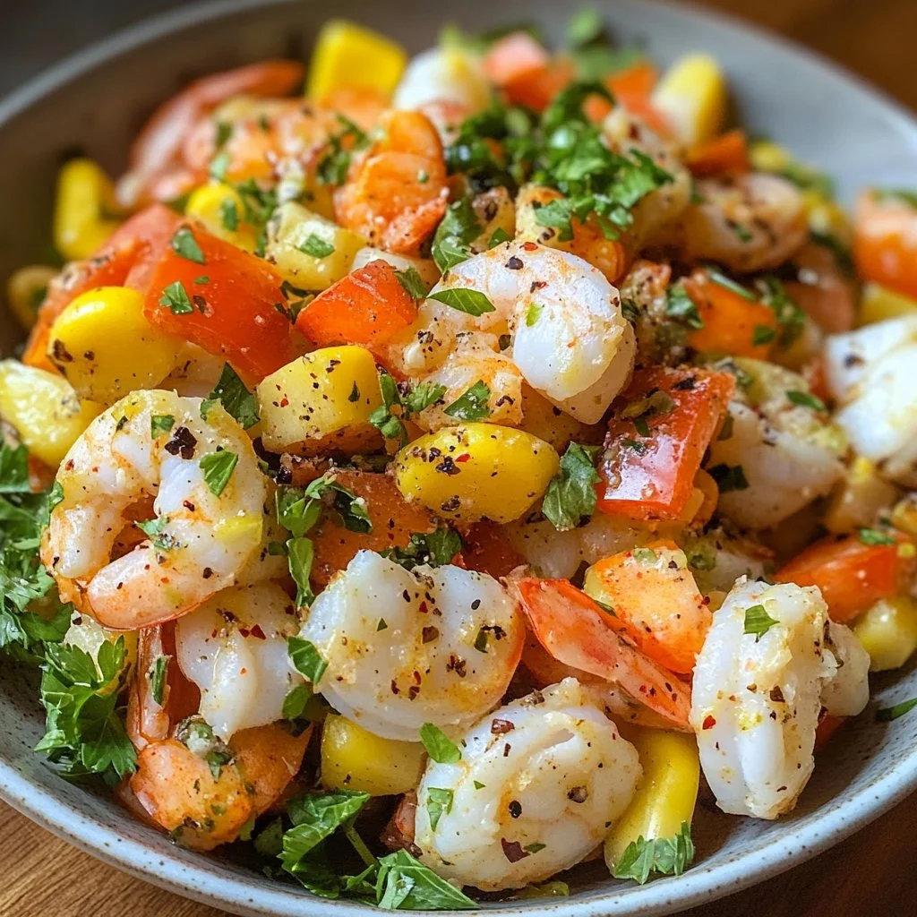 Delicious loaded seafood salad with fresh ingredients and a flavorful dressing