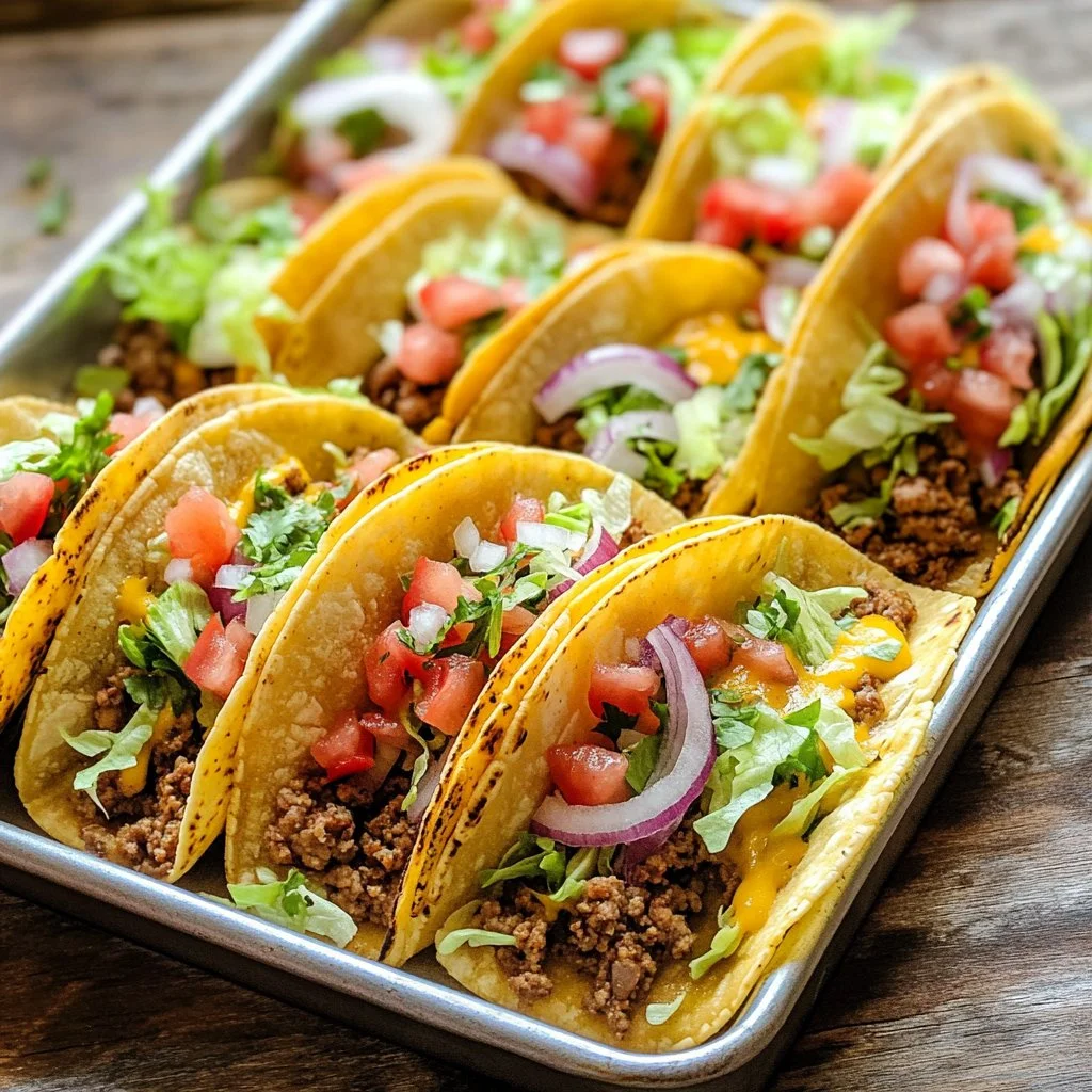 Delicious oven-baked cheesy tacos ready to enjoy