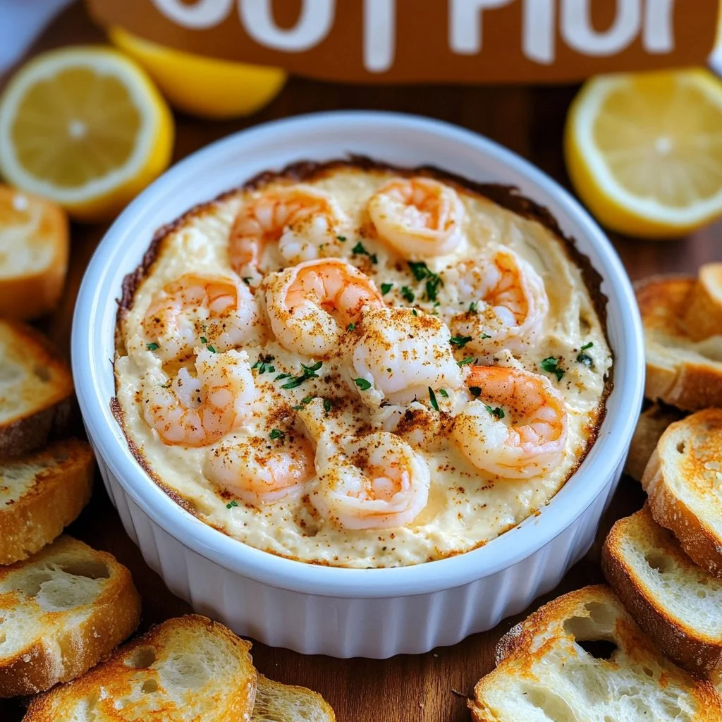 A bowl of shrimp crab dip served with crackers for a tasty appetizer.