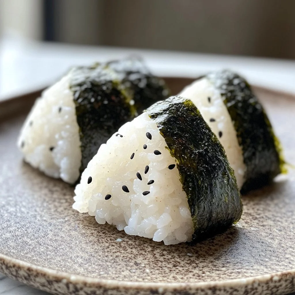 Spicy Tuna Rice Ball garnished with sesame seeds and green onions
