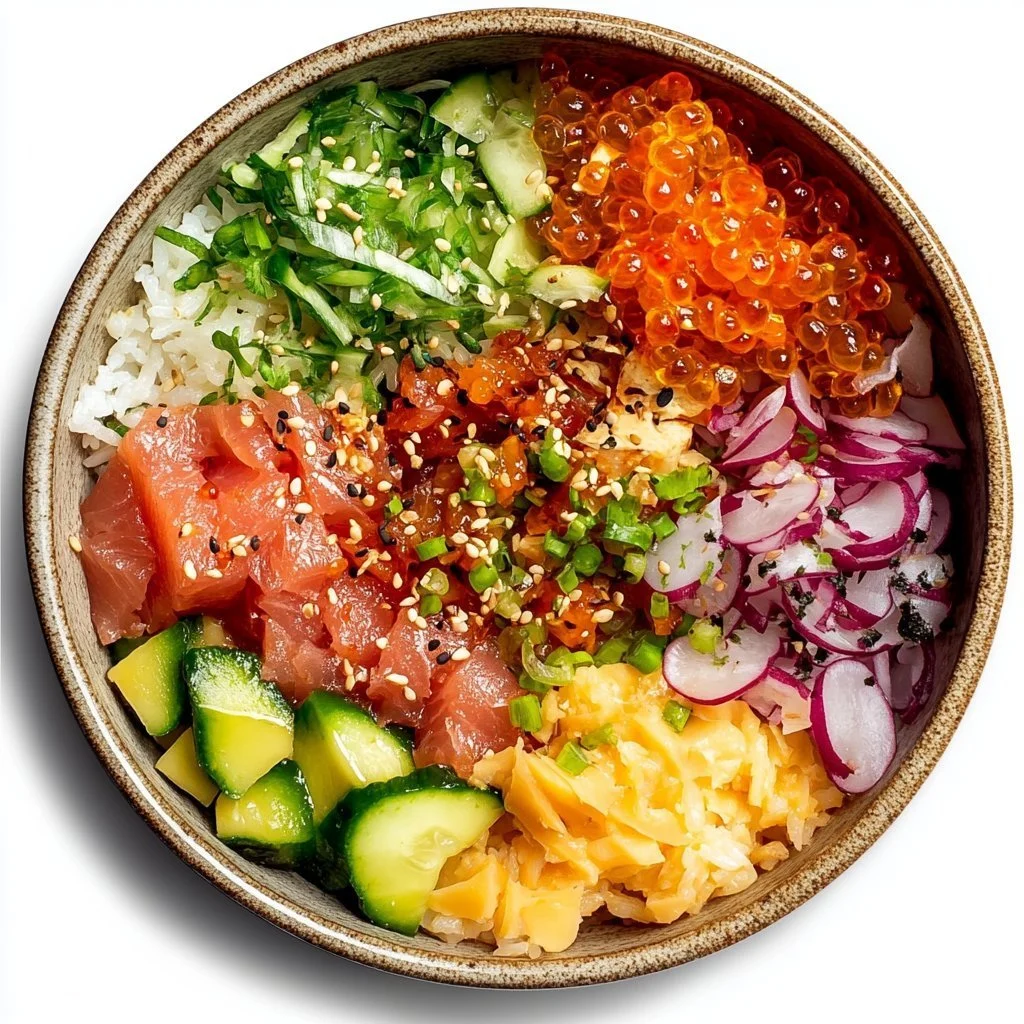 Delicious spicy tuna sushi bowl with fresh ingredients and vibrant presentation