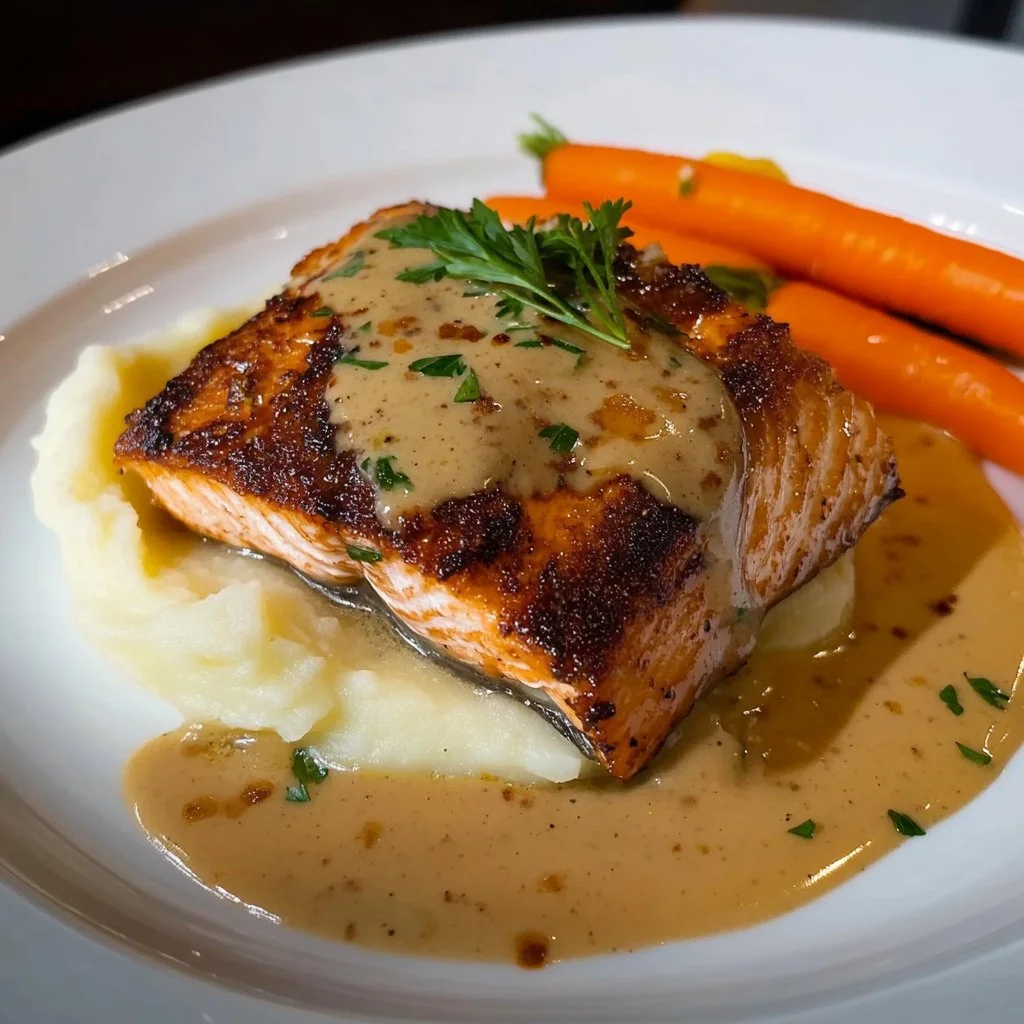 Delicious stuffed salmon dish with gourmet filling