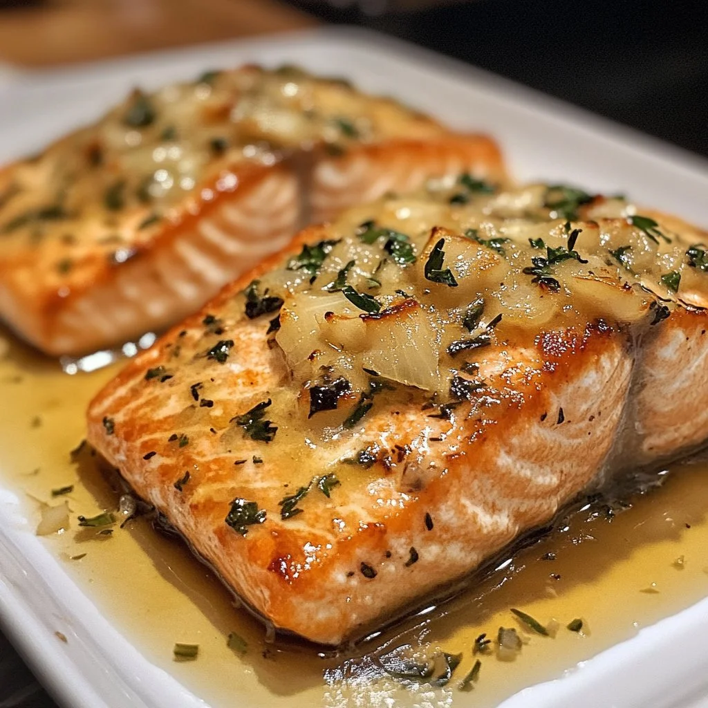 Delicious stuffed salmon fillet with herbs and spices