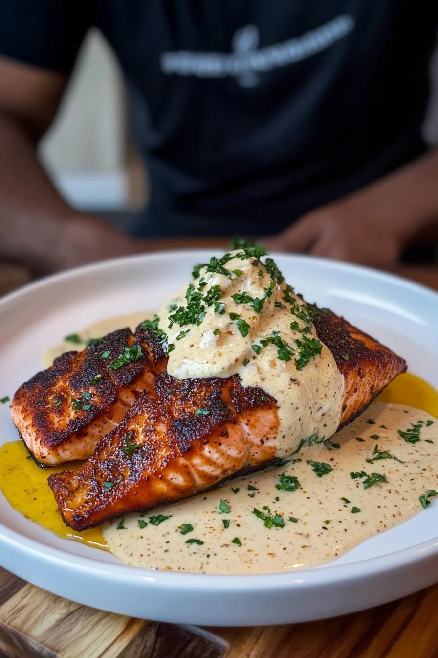 Cajun Blackened Salmon with Tuscan Cream Sauce