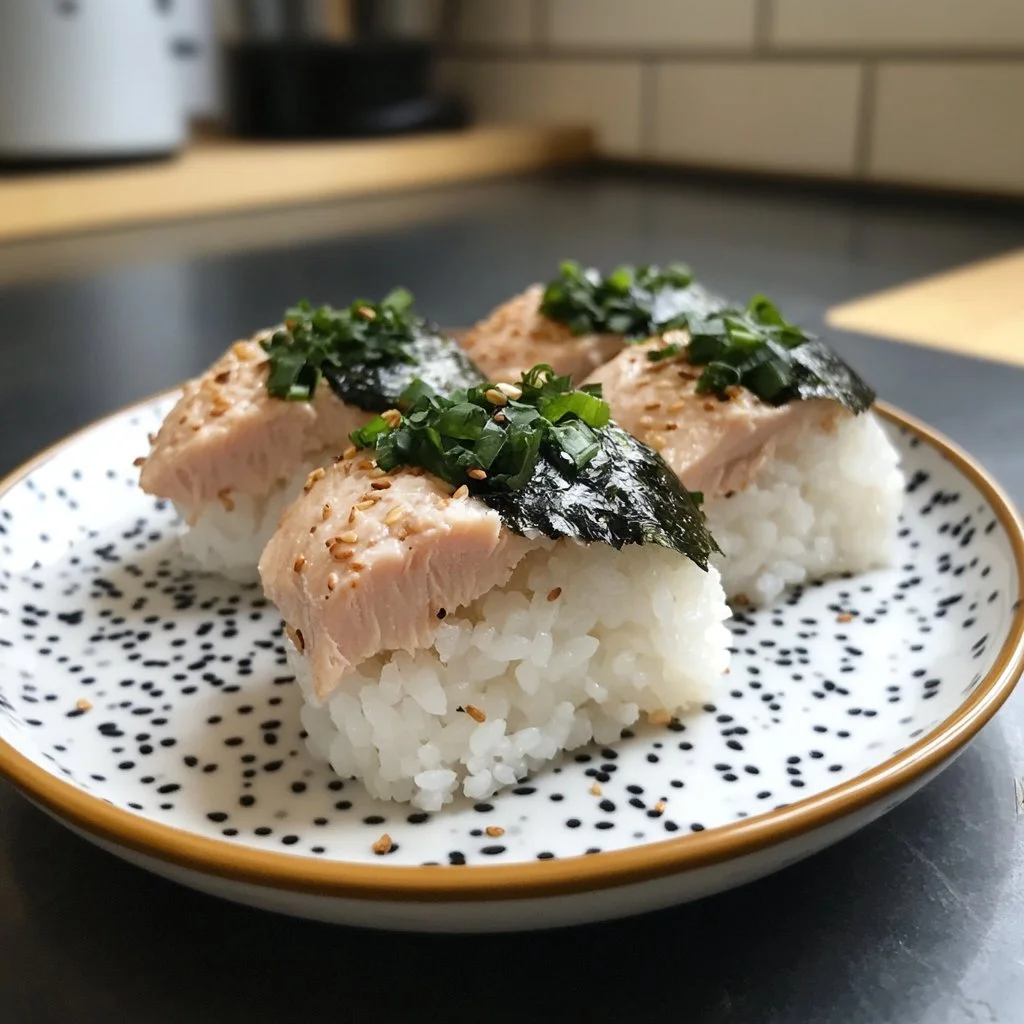 Tuna Mayo Onigiri rice balls filled with tuna and mayonnaise, a popular Japanese snack.