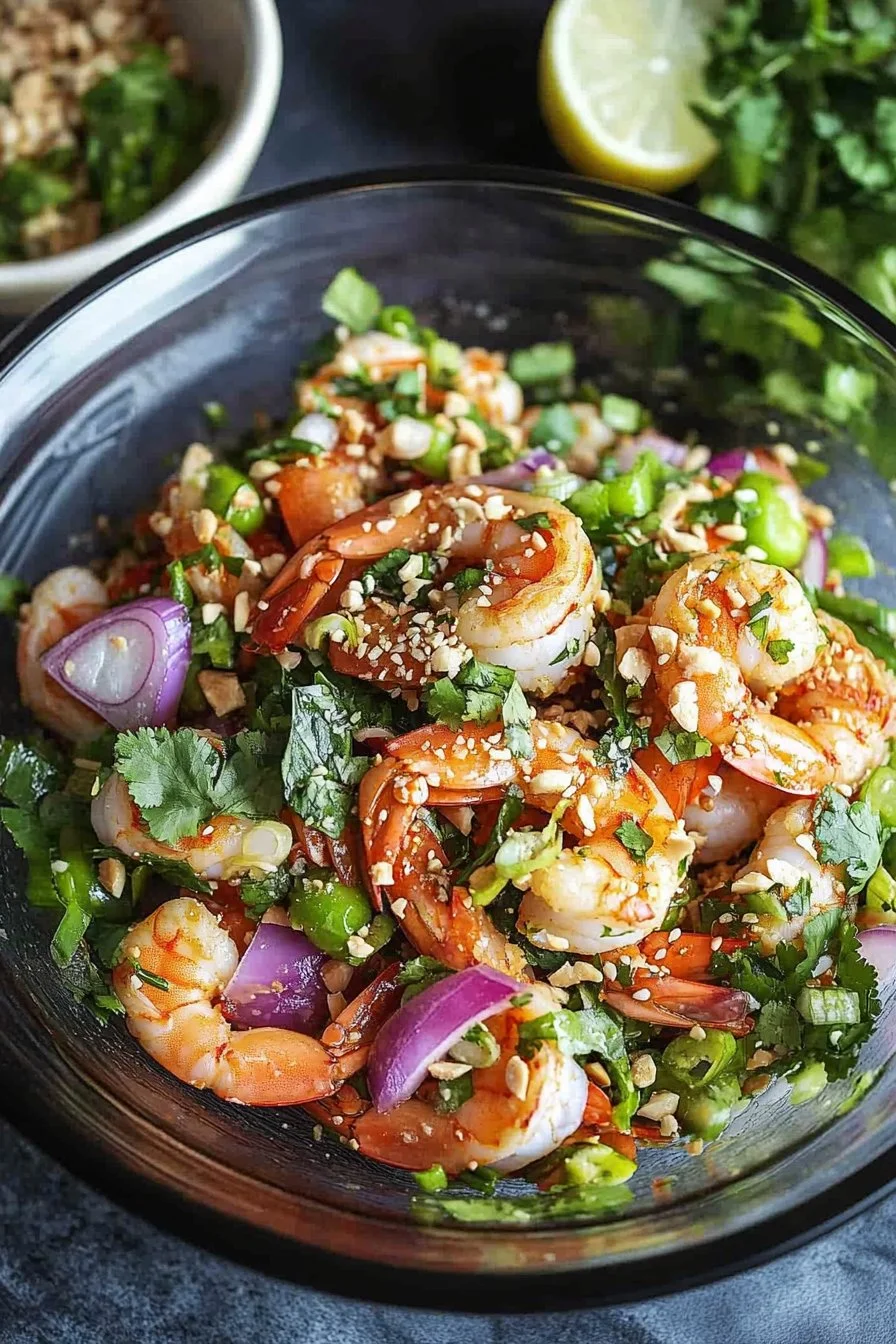 Authentic Spicy Thai Shrimp Salad (Pla Goong)
