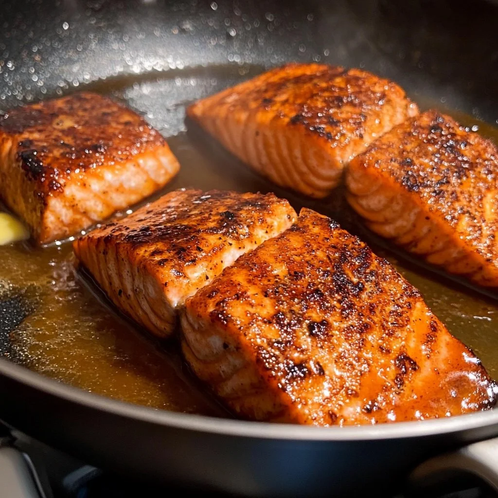Delicious Cajun Salmon seasoned with spices and served on a plate