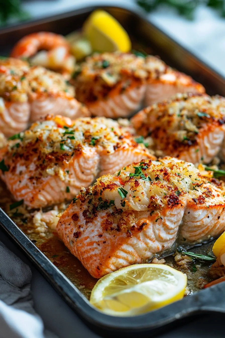 Crab & Shrimp Stuffed Salmon