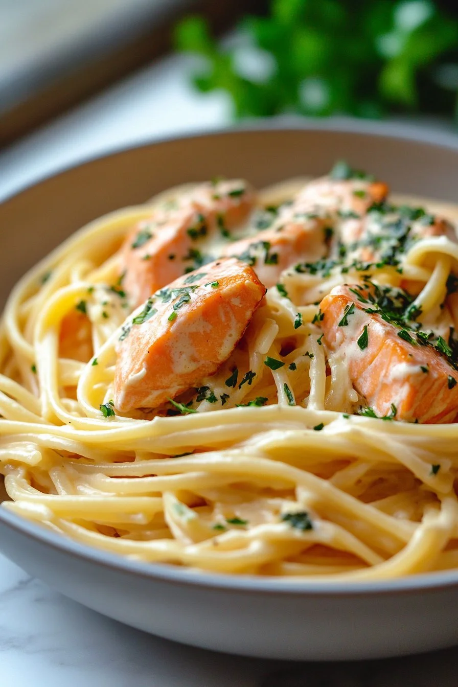 Creamy Garlic Salmon Pasta – A Comforting, Flavor-Packed Dinner