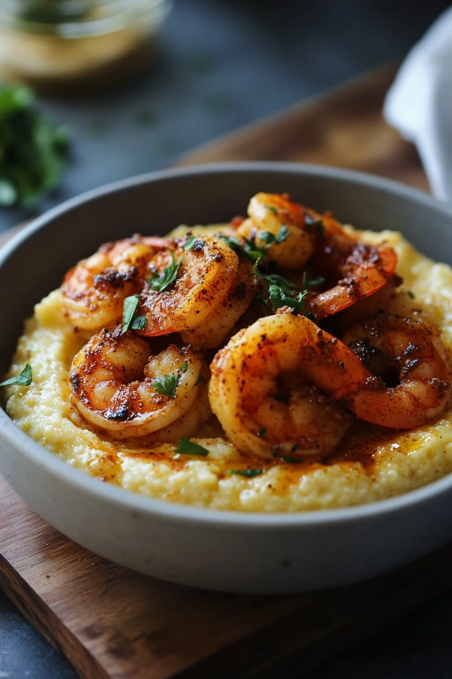 Creamy Southern Grits with Cajun-Spiced Shrimp