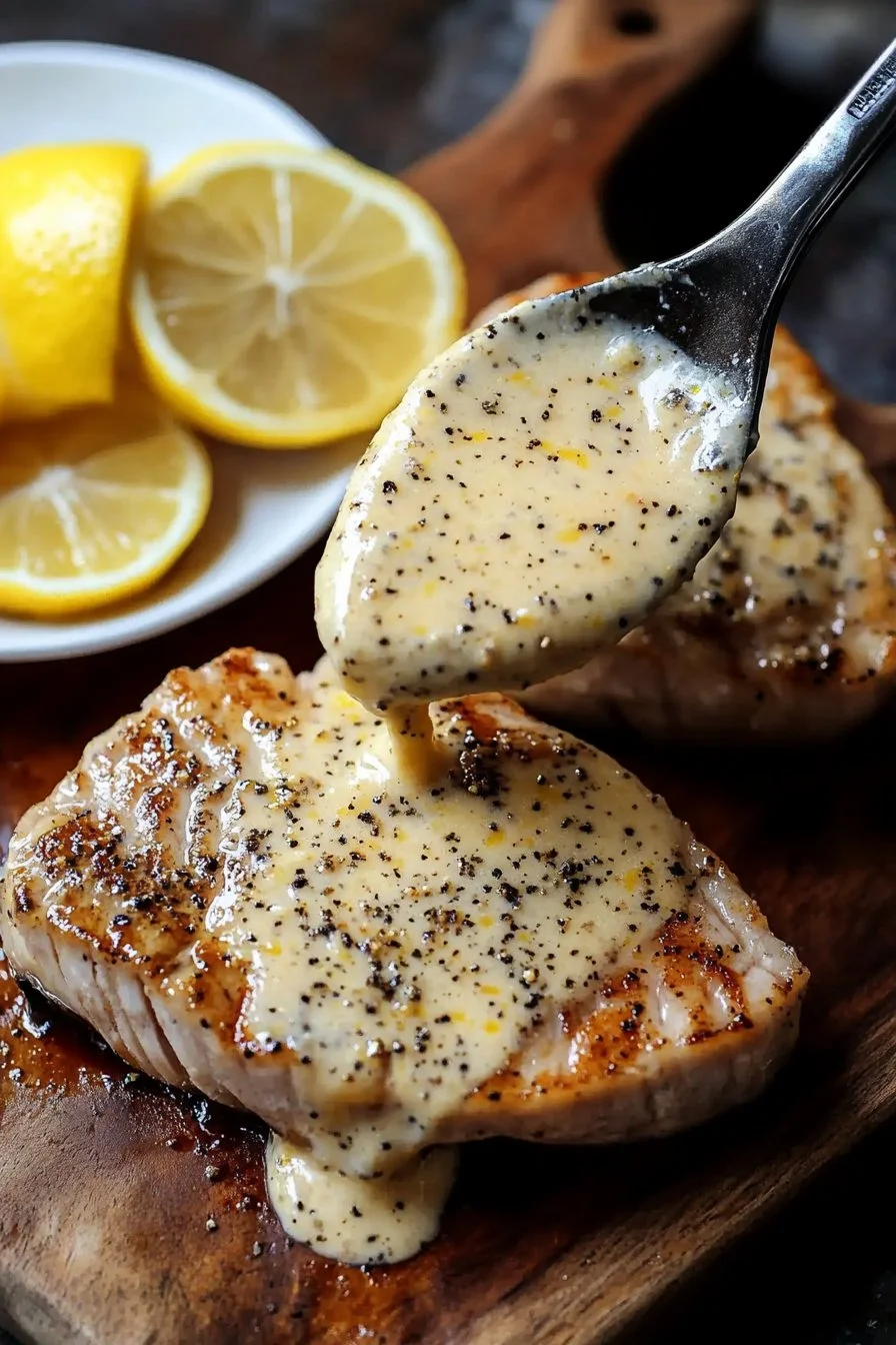 Lemon Dijon Cream Sauce for Tuna Steaks Recipe