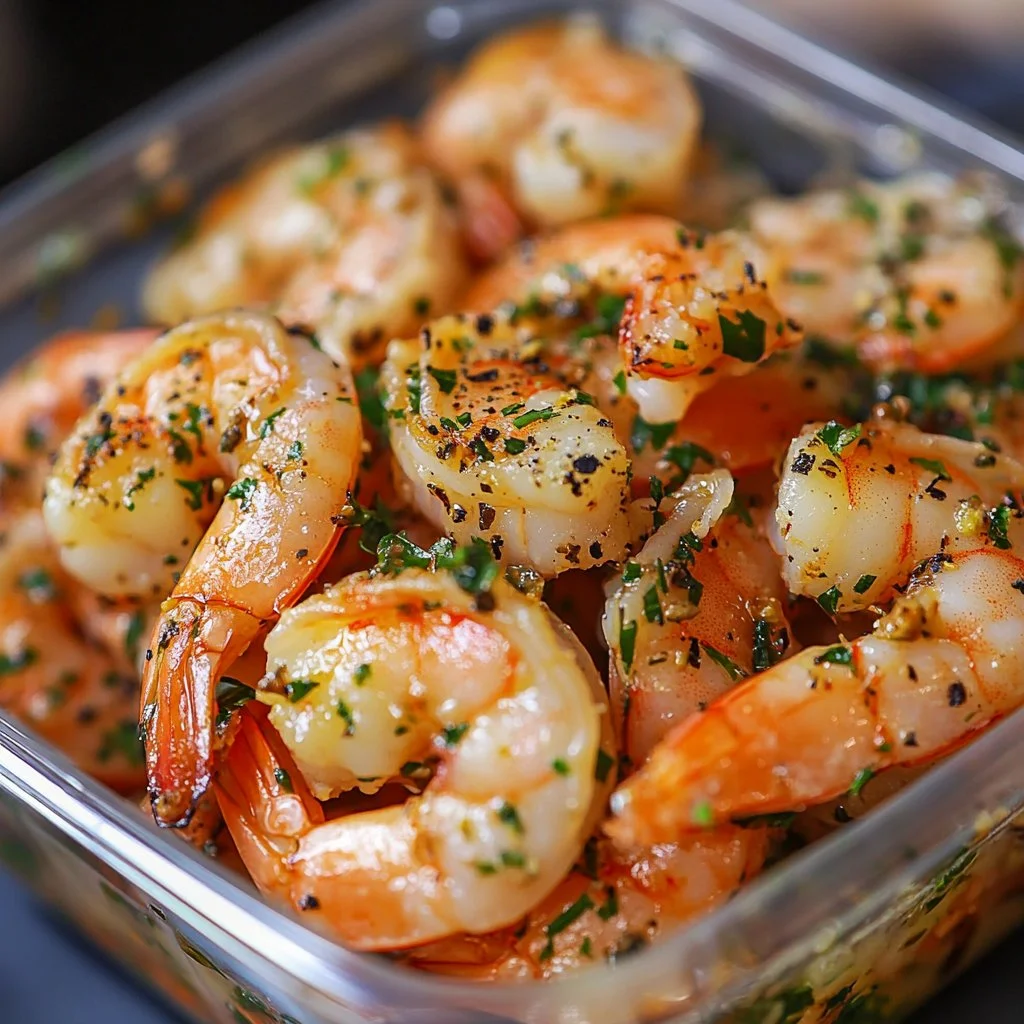 Delicious marinated picnic shrimp served in a bowl