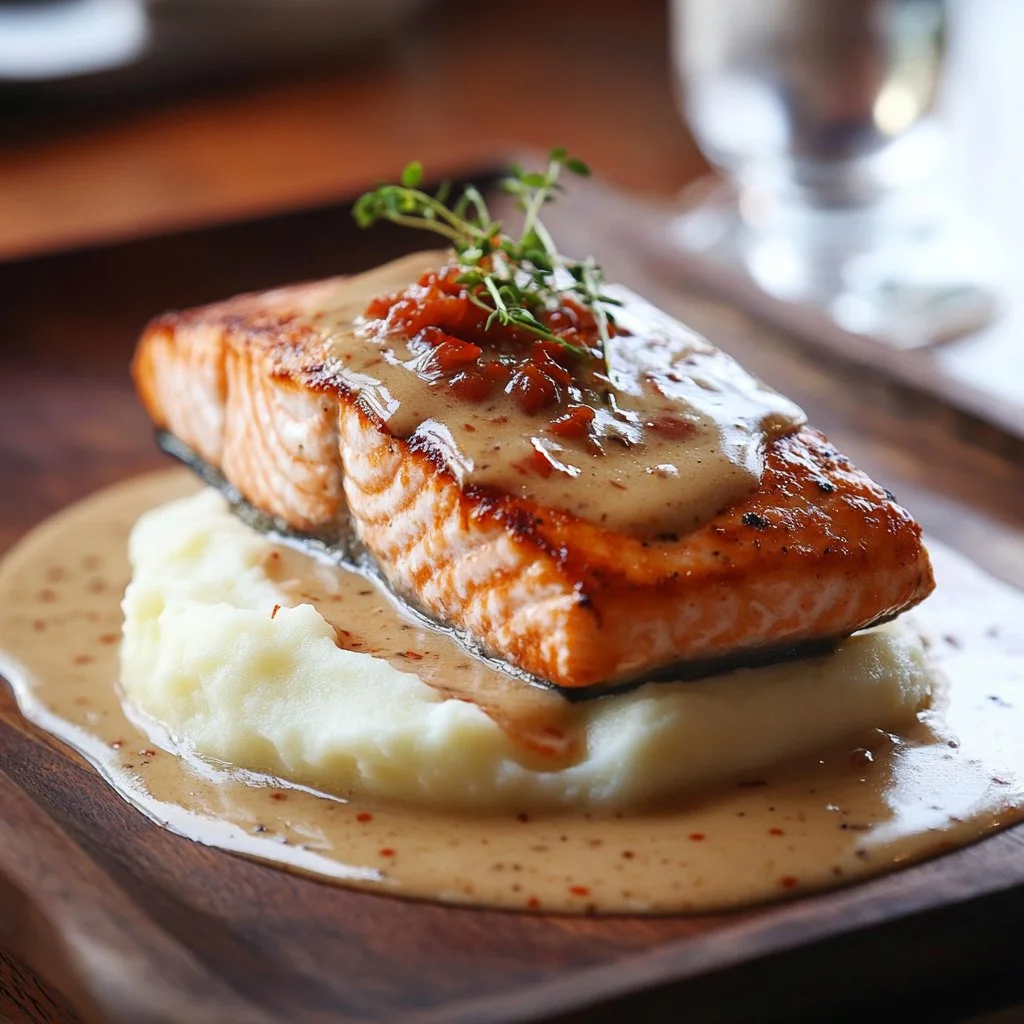 Delicious Marry Me Salmon dish garnished and ready for serving
