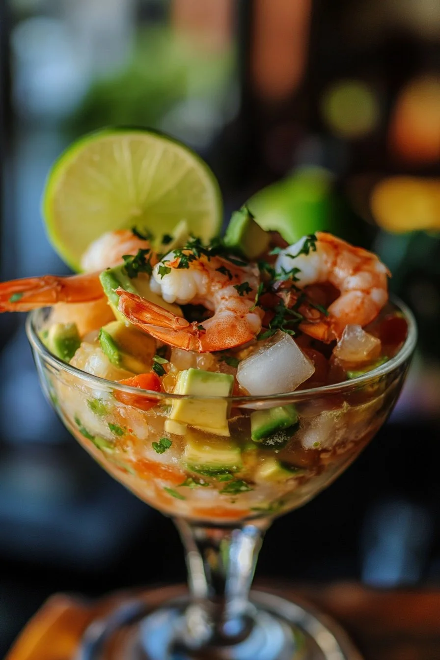 Mexican Shrimp Cocktail Recipe with Avocado & Lime