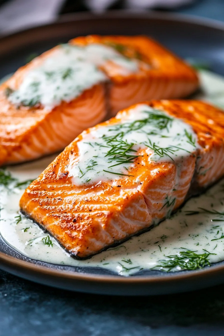 Pan-Seared Salmon with Creamy Dill Sauce