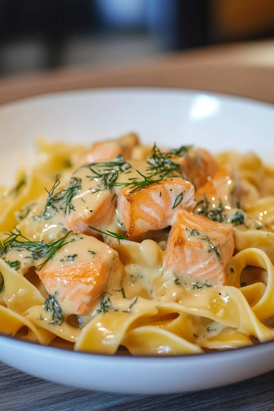 Salmon Pasta with Creamy Dill Sauce