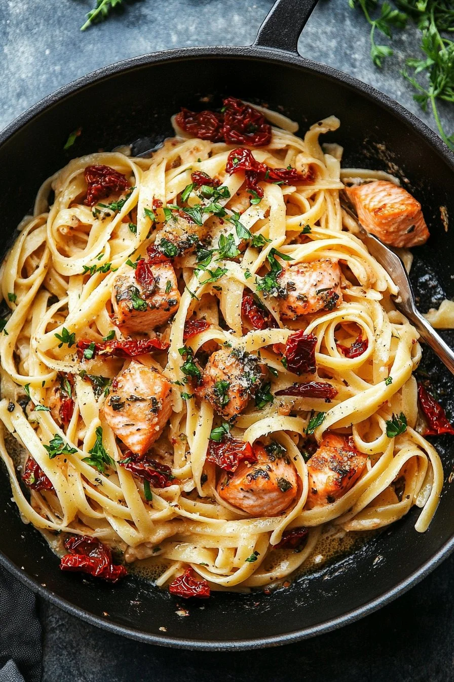 Salmon Pasta with Sun-Dried Tomatoes