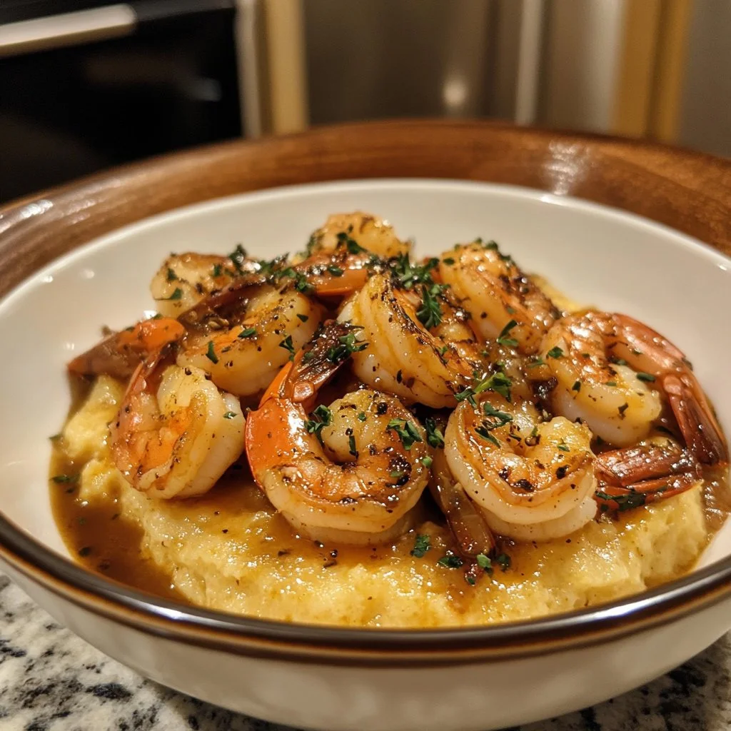 Delicious shrimp and grits served in a bowl, showcasing Southern culinary tradition.