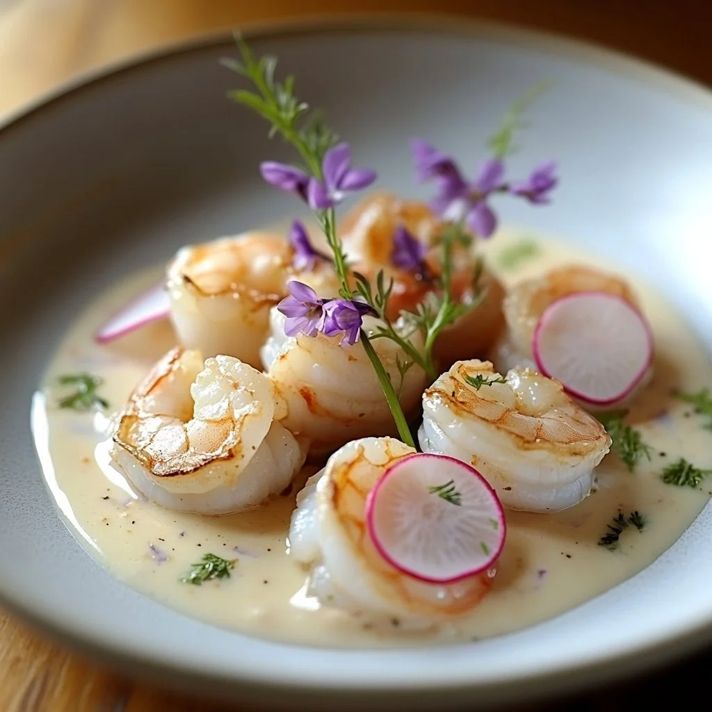 Bowl of fresh shrimp ceviche with cilantro and lime