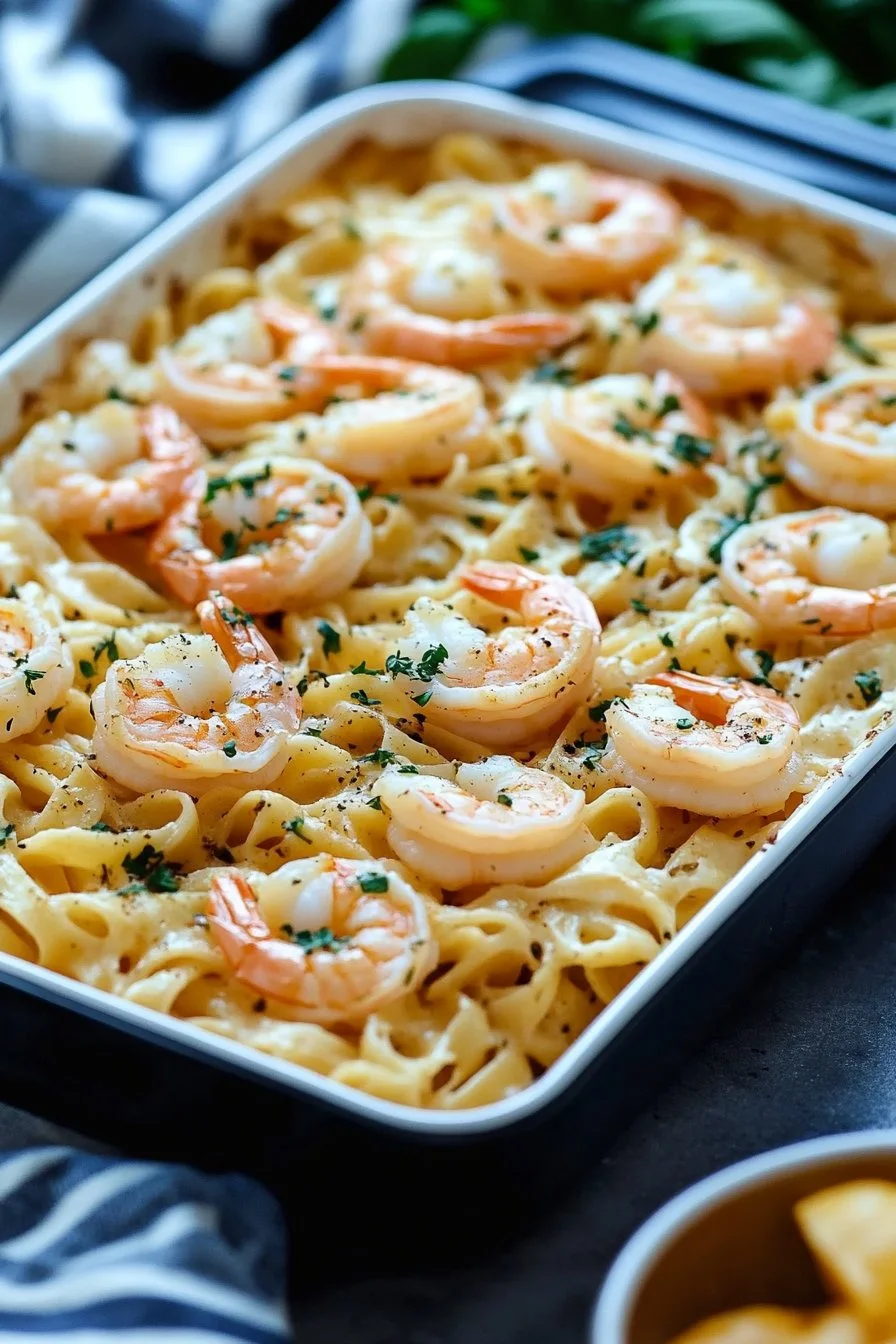 Shrimp Scampi Pasta Bake