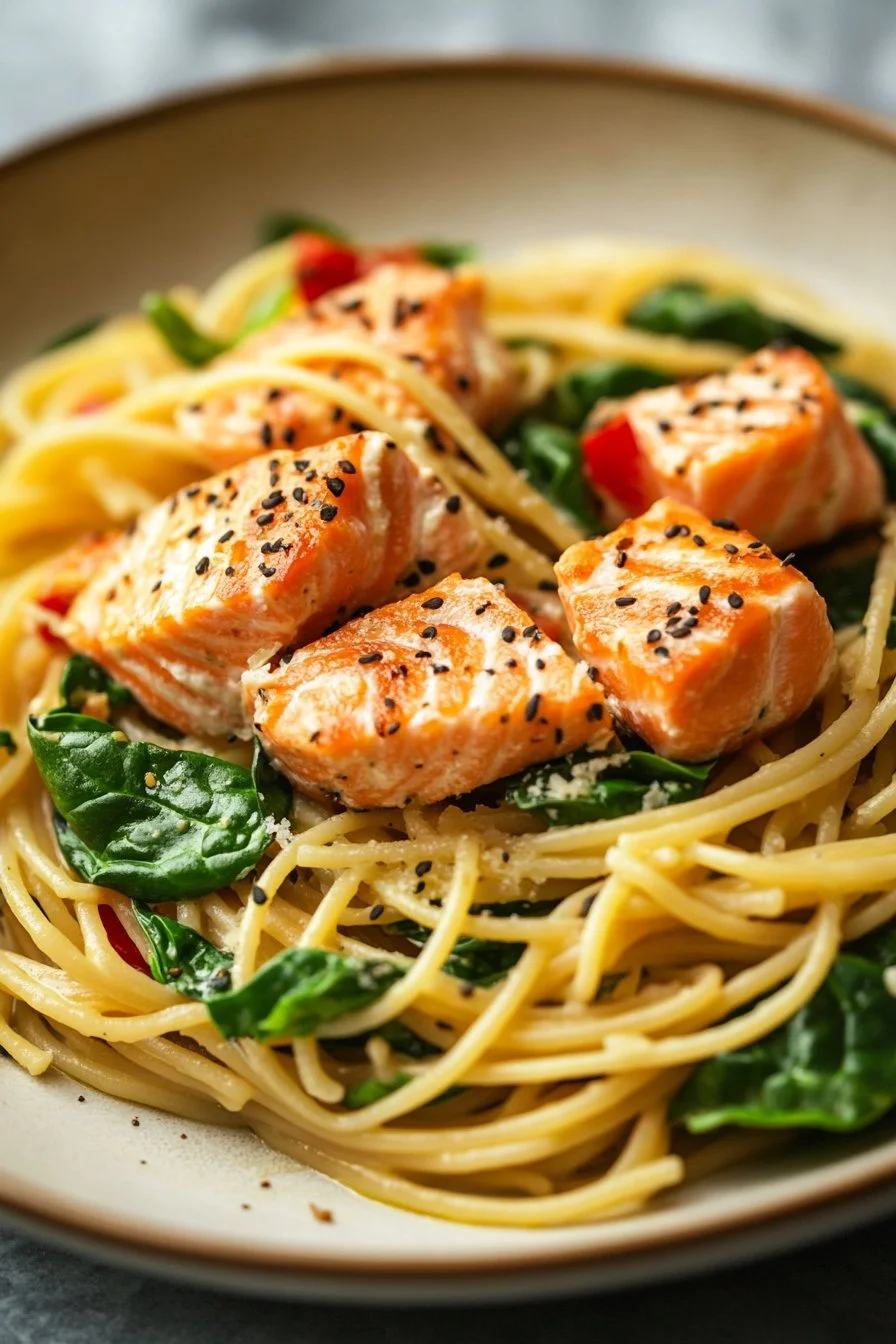 Spinach Salmon Pasta Recipe