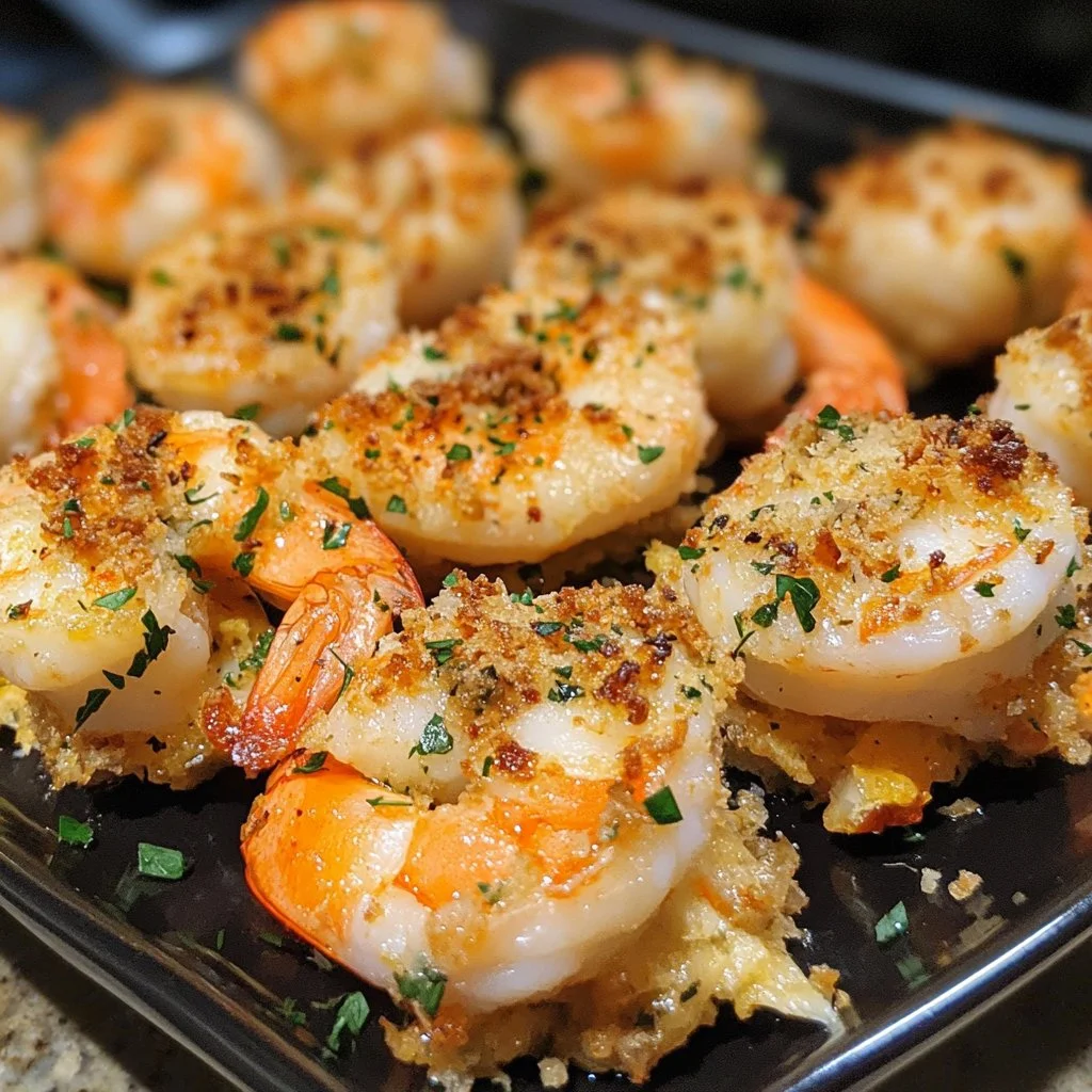 Delicious stuffed shrimp dish with flavorful filling and garnishes